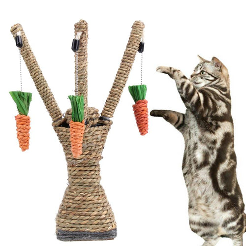 1pc Pet Cat Toys Chew Radish Kitten Teeth Care Chewing Toys Interactive Tree Tower Shelves Climbing Frame Scratching Post Carrot