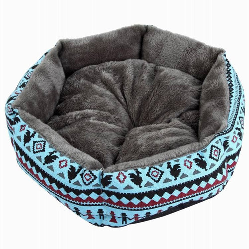 Hot Sale Printed Canvas Pet House For Small Dog Fashion Hexagon Dog Mat Soft Cotton Pet Dog Canine Deep Sleeping Bed