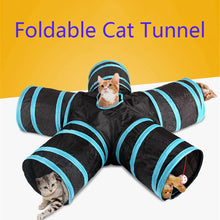 Load image into Gallery viewer, Hot 2/3/4/5 Holes 14 Colors Foldable Pet Cat Tunnel Indoor Outdoor Pet Cat Training Toy for Cat Rabbit Animal Play Tunnel Tube