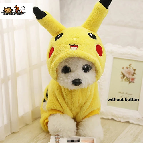 SUPREPET Cat Costume Cute Pet Clothes Pikachu Cosplay Clothes Autumn Winter  Cat clothes Home Pajamas Puppy Hoodie Dog Coat