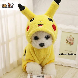 SUPREPET Cat Costume Cute Pet Clothes Pikachu Cosplay Clothes Autumn Winter  Cat clothes Home Pajamas Puppy Hoodie Dog Coat