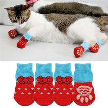 Load image into Gallery viewer, 1 pair Creative Cat Coats Pet cat socks Dog Socks Traction Control for Indoor Wear L/M/S Cat Clothing Multicolor S M L 4